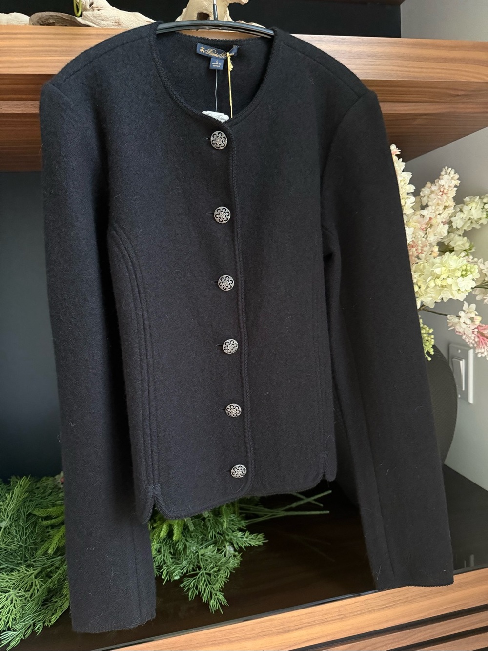 Brooks Brothers Black Button-Front Women's Cardigan